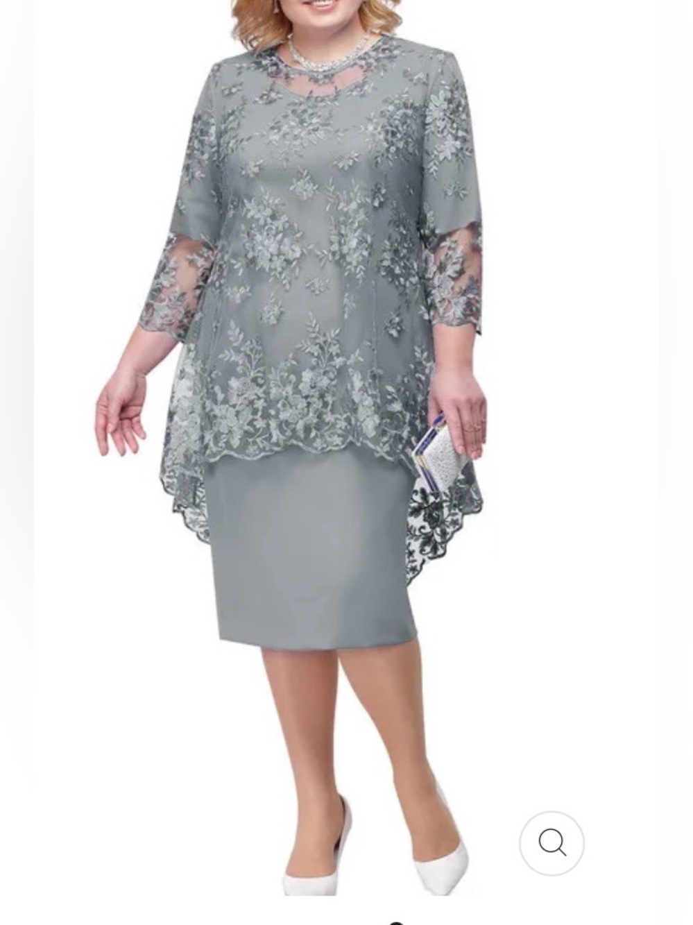 Two Piece Evening Dress with Lace Embroidery 2x